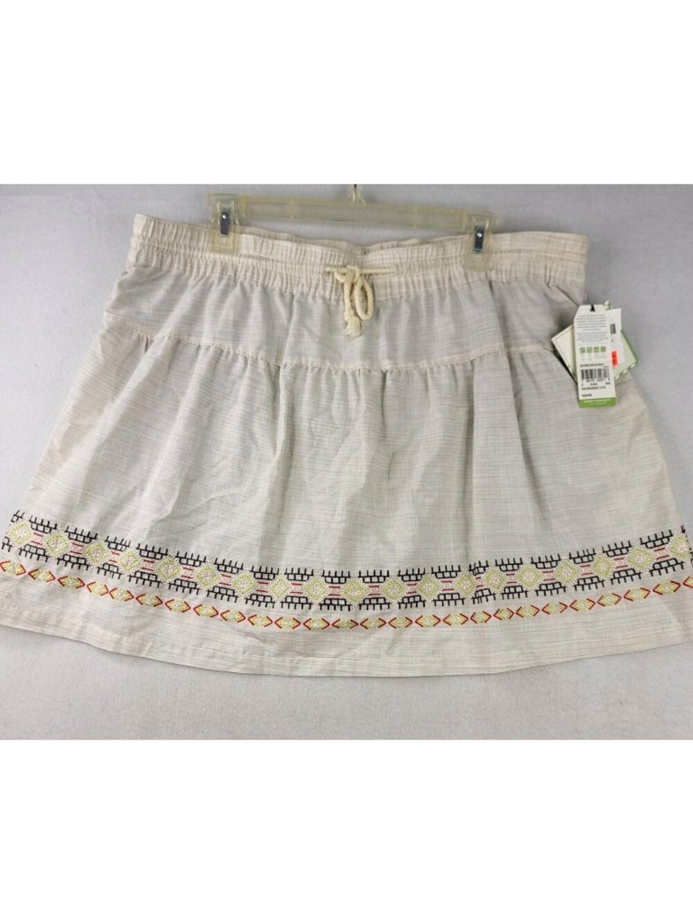 Woolrich Outside Air Eco Rich Skort XL Beige Embroidered Casual Boho Outdoor